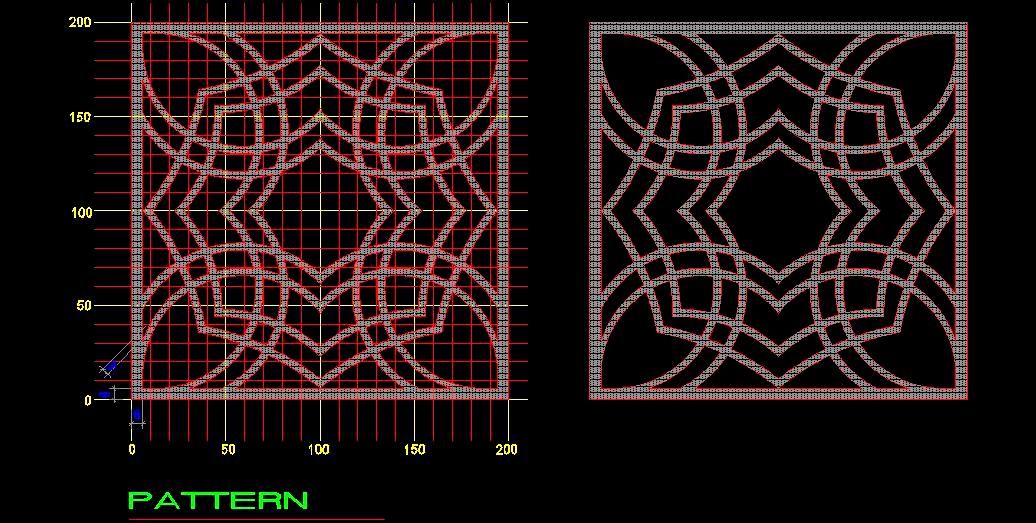 CNC Laser Cut Jali CAD Block for Wall, Screen, Divider